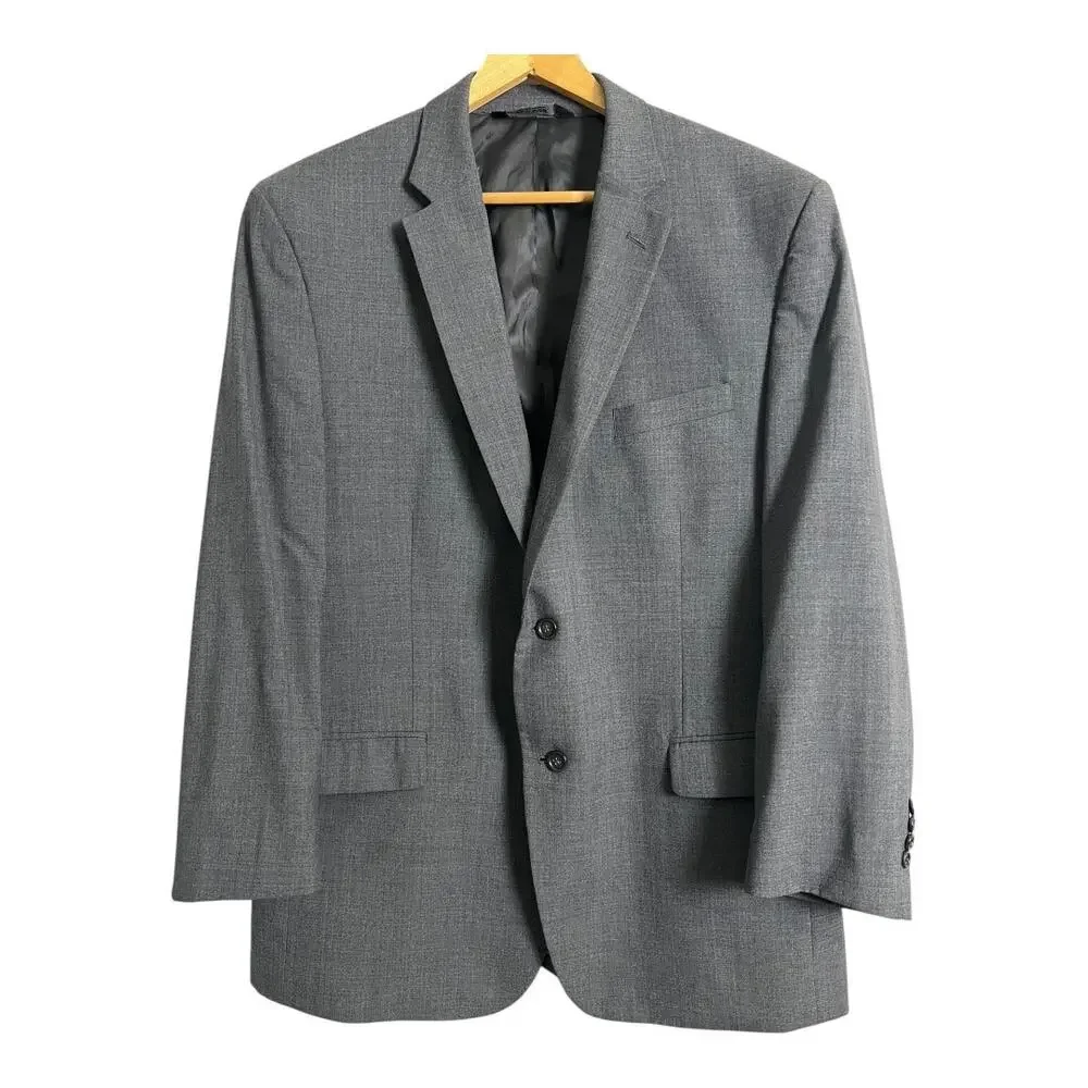Jos. A. Bank Gray Wool Blazer Sport Coat 46 long Preppy Career Twee